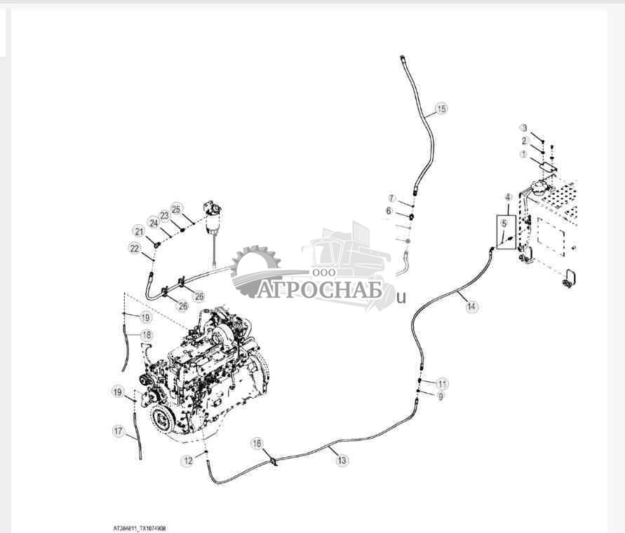 Топливопроводы и фитинги (лебедка 6000) 